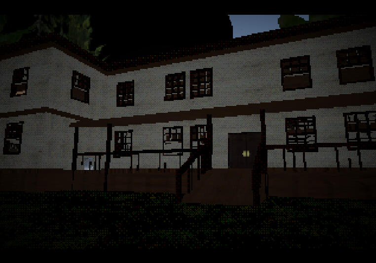 The house exterior, modeled by a teammate based on my blockout design