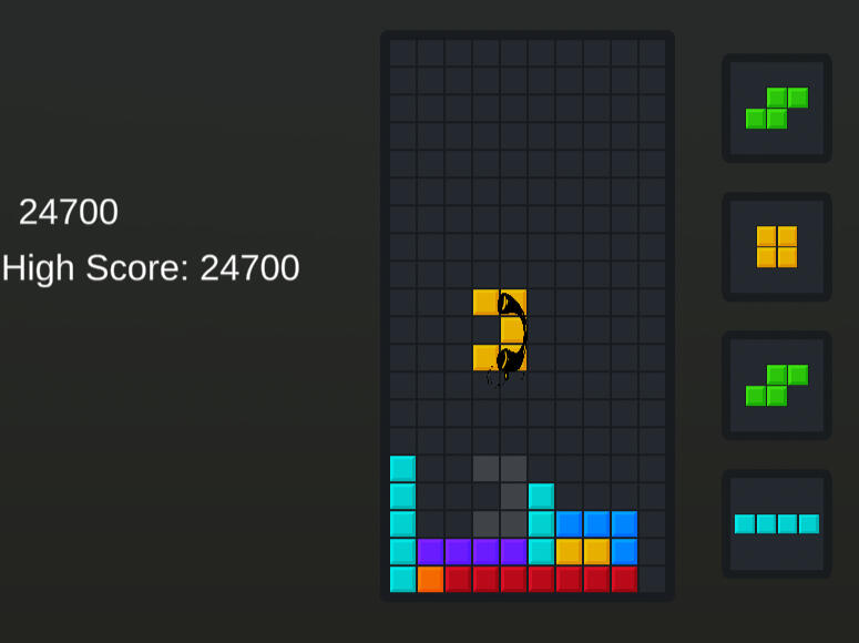 In the middle of a regular tetris game, strange objects like this ringing phone appear